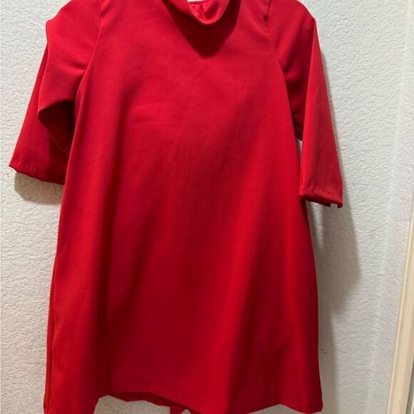 New Gabby Girls back neck tie red  Dress size 7 - Picture 2 of 6